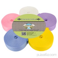 Country Brook Design® 1 Inch Polypro Webbing #3 Pastels, 5 Yards of 5 Colors   